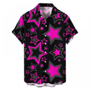 Male Hawaiian Blouse Valentines Party Aloha Button Down Holiday Shirt