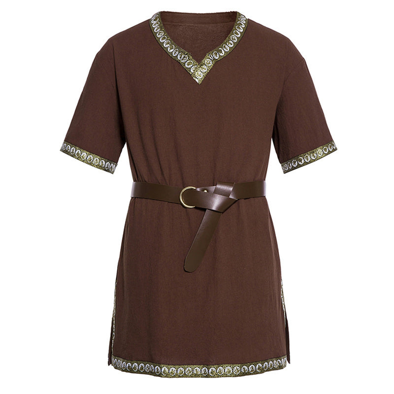 Male Medieval Renaissance Pirate Viking Tunic Cosplay Warrior Shirts