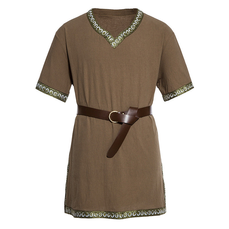 Male Medieval Renaissance Pirate Viking Tunic Cosplay Warrior Shirts