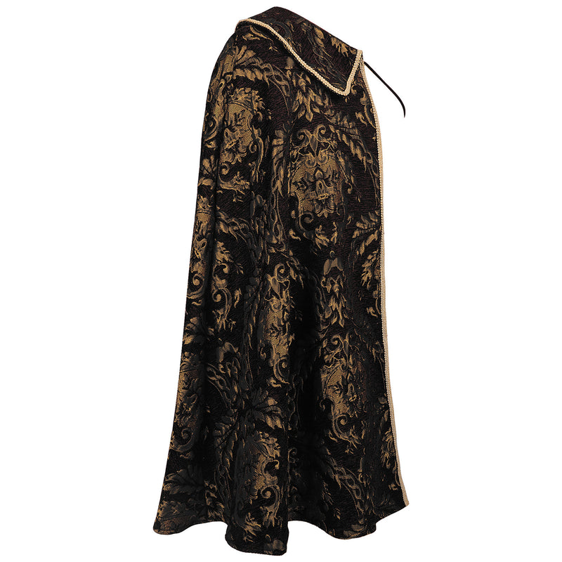 Male Noble Tudor King Cosplay Costume Costume Cape Half Shoulder Cloak - AwwwCos