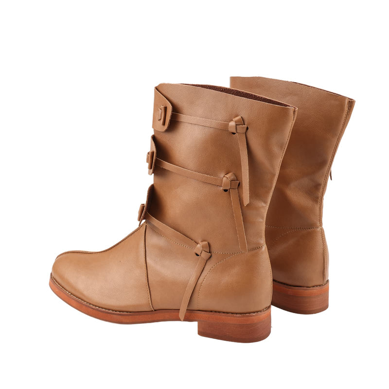 Male Pirate Viking Cosplay Boots Lace Up Vintage Stage Tied Pointed shoes