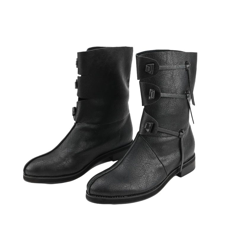 Male Pirate Viking Cosplay Boots Lace Up Vintage Stage Tied Pointed shoes