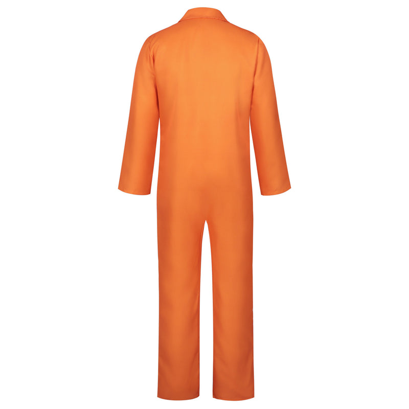 Male Prisoner Cosplay Costume Jail Criminal Jumpsuit Orange Work Coveralls - AwwwCos