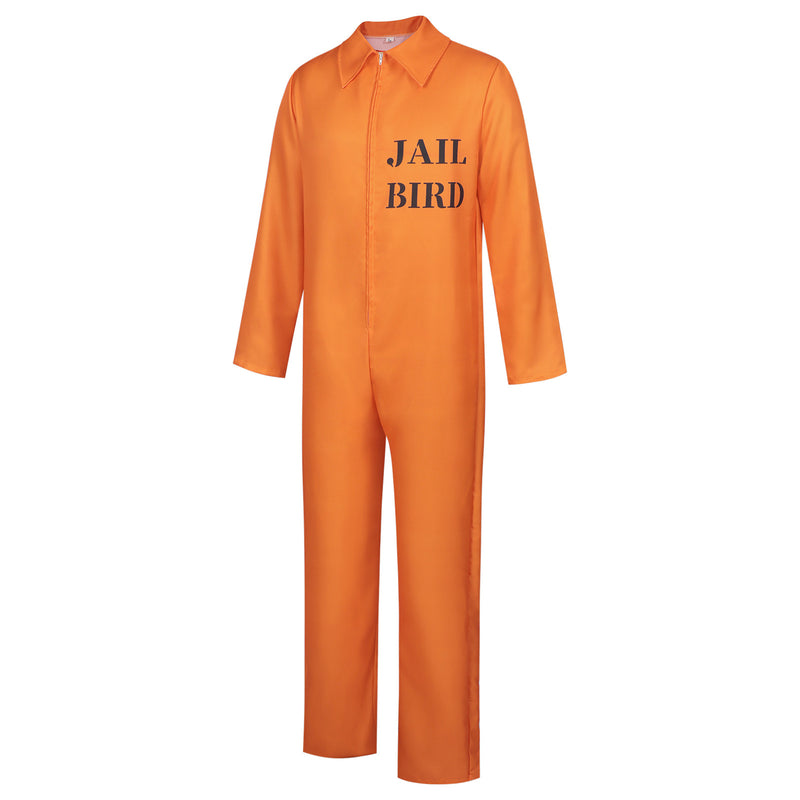 Male Prisoner Cosplay Costume Jail Criminal Jumpsuit Orange Work Coveralls - AwwwCos