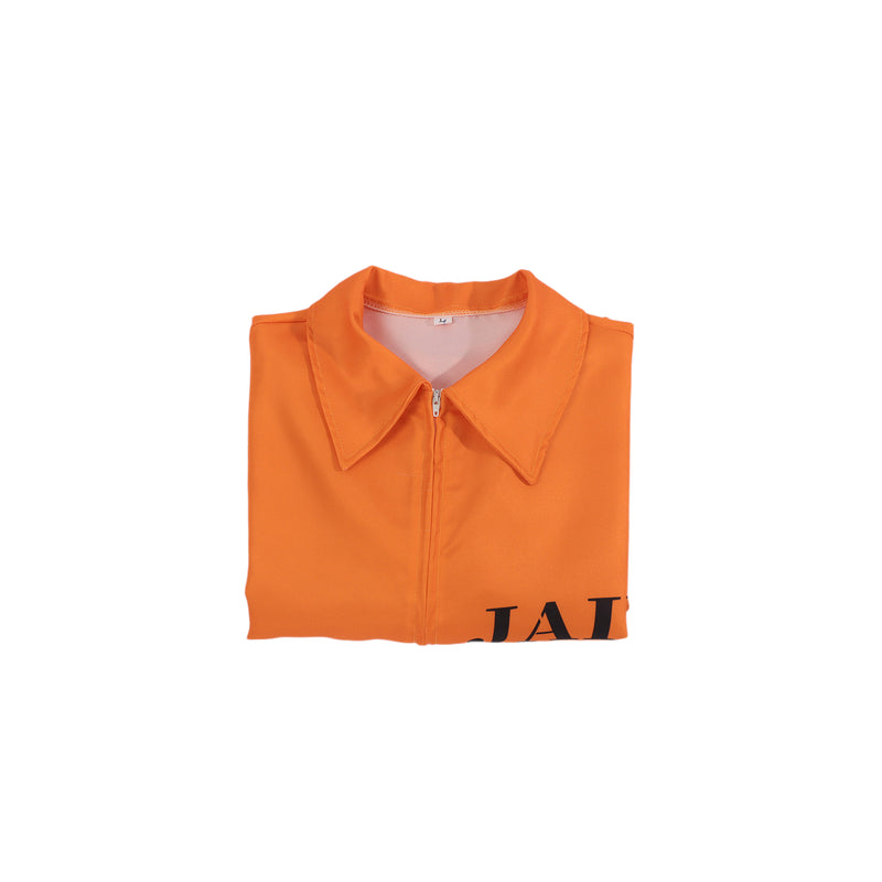 Male Prisoner Cosplay Costume Jail Criminal Jumpsuit Orange Work Coveralls - AwwwCos