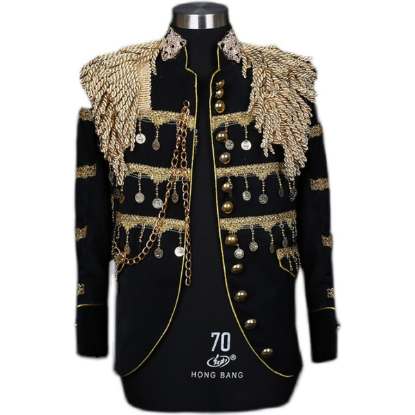 Male Retro Royal Court Hanging Ear Tassel Military Costume