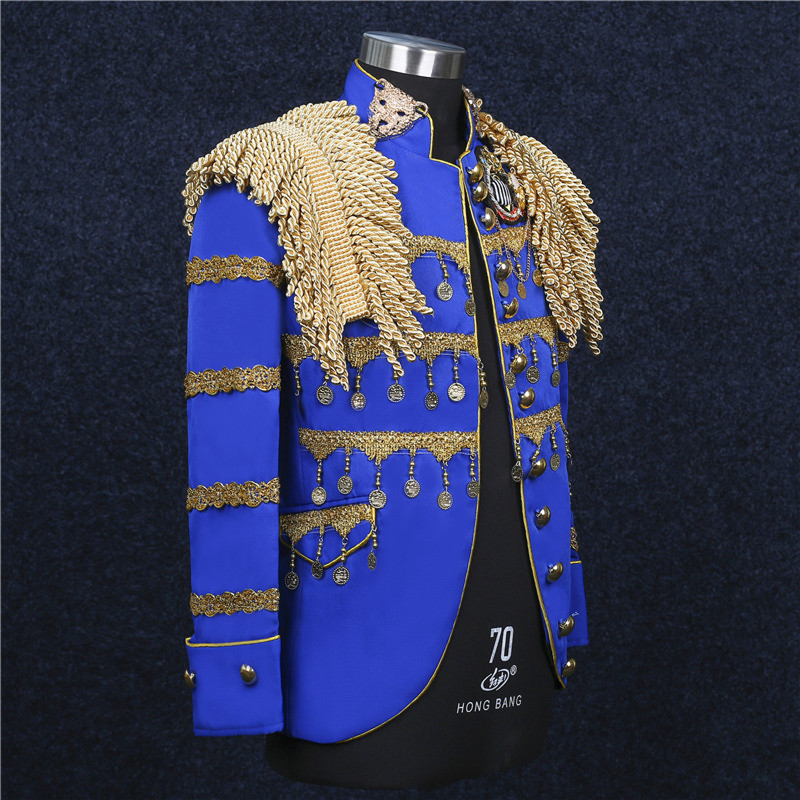 Male Retro Royal Court Hanging Ear Tassel Military Costume