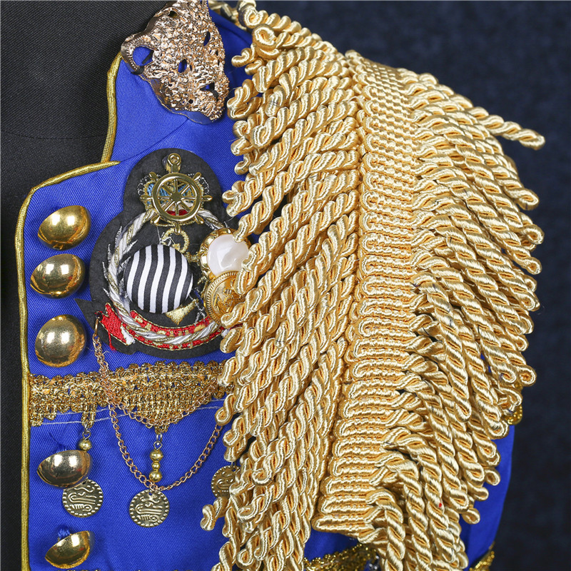Male Retro Royal Court Hanging Ear Tassel Military Costume
