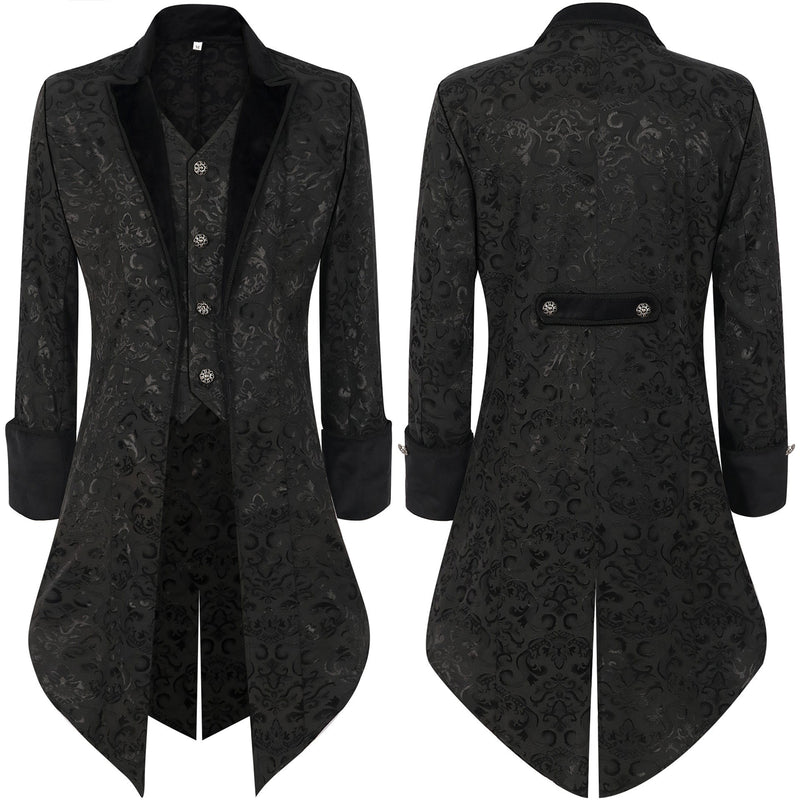 Male Steampunk Victorian Literature Black Dark Pattern Retro Gothic Tuxedo