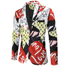 Male Tuxedo Jacket for Valentine's Day Sweet Heart Printed Jacket - AwwwCos