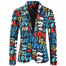Male Tuxedo Jacket for Valentine's Day Sweet Heart Printed Jacket - AwwwCos