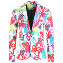 Male Tuxedo Jacket for Valentine's Day Sweet Heart Printed Jacket - AwwwCos