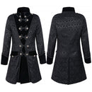 Male VTG Victorian Coat Black Gothic Court Brocade Jacket