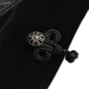 Male VTG Victorian Coat Black Gothic Court Brocade Jacket