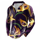 Mardi Gras Long Sleeve Bowling Shirts Funny 1950s Hawaiian Vintage Tops - AwwwCos