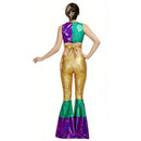 Mardi Gras Sequin Two-Piece Flash Bling Bling Vest Pants Women Costume