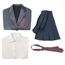 Matilda the Musical Grey School Uniform Girl Strap Short Skirt JK Pleated Dress - AwwwCos