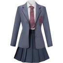 Matilda the Musical Grey School Uniform Girl Strap Short Skirt JK Pleated Dress - AwwwCos