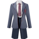 Musical Matilda Gray School Uniform Boys Girls Suspenders Shorts Shirts Ties Costume - AwwwCos