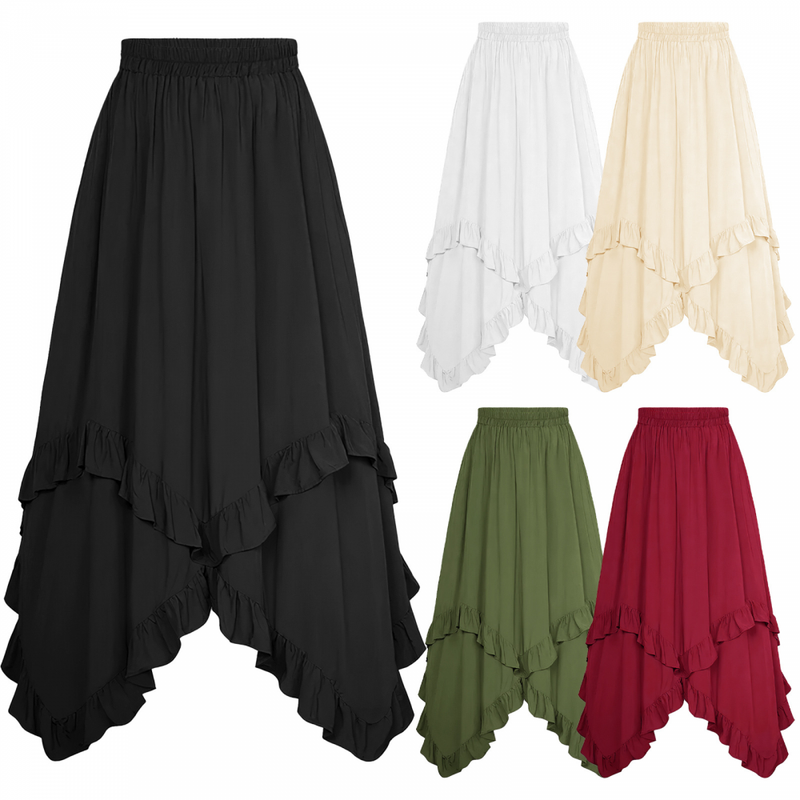 Maxi Renaissance Long Skirts for Women High Waist Rome Dress