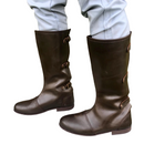 Medieval Buckle Long Boots Renaissance Viking Pirate Cosplay Shoes - AwwwCos