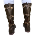 Medieval Buckle Long Boots Renaissance Viking Pirate Cosplay Shoes - AwwwCos
