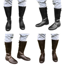 Medieval Buckle Long Boots Renaissance Viking Pirate Cosplay Shoes - AwwwCos