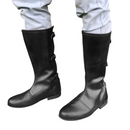 Medieval Buckle Long Boots Renaissance Viking Pirate Cosplay Shoes - AwwwCos