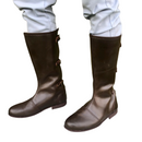 Medieval Buckle Long Boots Renaissance Viking Pirate Cosplay Shoes - AwwwCos
