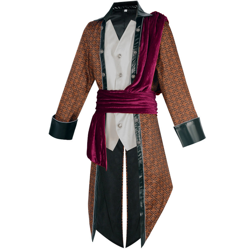Medieval Caribbean Pirate Cosplay Costumes Punk Jacket Viking Renaissance Clothing
