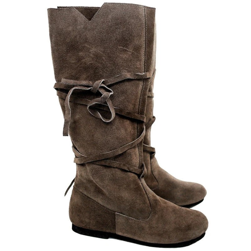 Medieval Cosplay Shoes Viking Pirate Nubuck Leather Riding Boots