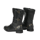 Medieval Gothic Rivet Motorcycle PU Faux Leather Boots With Stud - AwwwCos