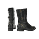 Medieval Gothic Rivet Motorcycle PU Faux Leather Boots With Stud - AwwwCos