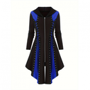 Medieval Gothic Witch Cosplay Hooded Slim Waist Bandage High Low Dress