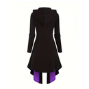 Medieval Gothic Witch Cosplay Hooded Slim Waist Bandage High Low Dress