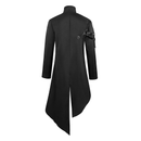 Medieval Men Gothic Performance Asymmetrical High Neck Black Tuxedo