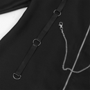 Medieval Men Gothic Performance Asymmetrical High Neck Black Tuxedo