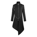 Medieval Men Gothic Performance Asymmetrical High Neck Black Tuxedo