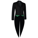Medieval Men Gothic Performance Black Green Color Block Tuxedo - AwwwCos