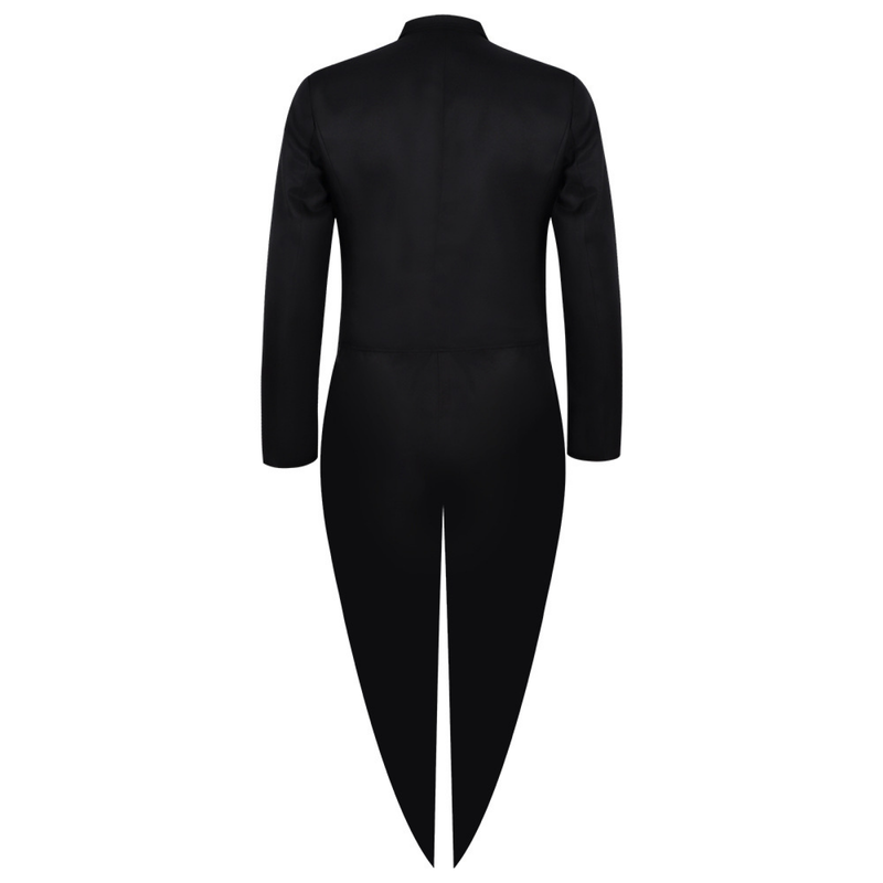 Medieval Men Gothic Performance Black Green Color Block Tuxedo - AwwwCos