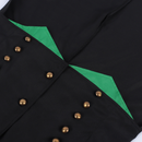 Medieval Men Gothic Performance Black Green Color Block Tuxedo - AwwwCos