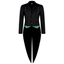 Medieval Men Gothic Performance Black Green Color Block Tuxedo - AwwwCos