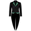 Medieval Men Gothic Performance Black Green Color Block Tuxedo - AwwwCos