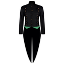 Medieval Men Gothic Performance Black Green Color Block Tuxedo - AwwwCos