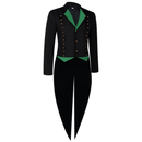Medieval Men Gothic Performance Black Green Color Block Tuxedo - AwwwCos