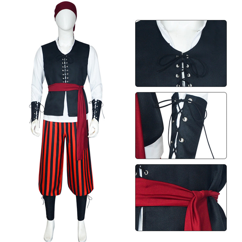 Medieval Pirate Outfits Cosplay Costume Men Uniform