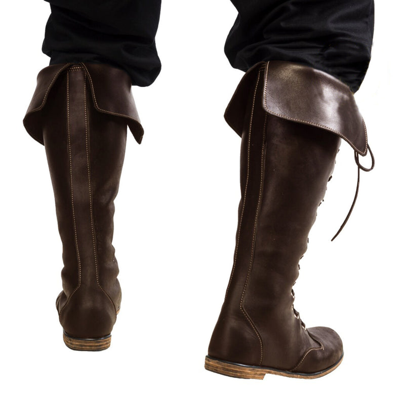 Medieval Pirate Viking Cosplay Gothic Boots High Tube Tied Shoes