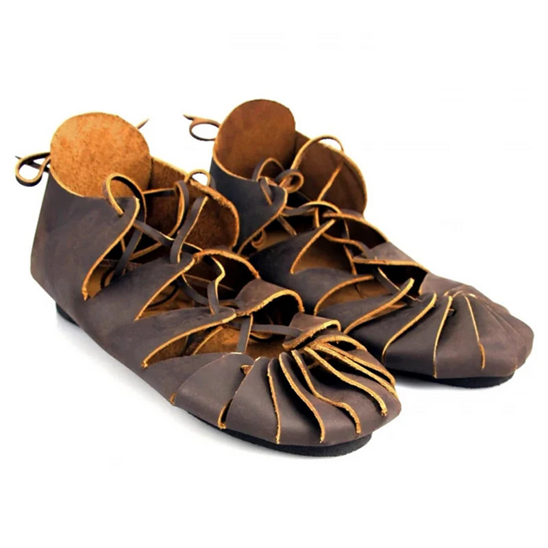 Medieval Pirate Viking Cosplay Lace Up Vintage Stage Tied Sandal