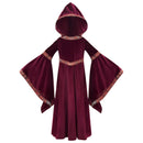 Medieval Renaissance Princess Cosplay Hooded Robe Bell Sleeve Dress - AwwwCos