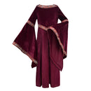 Medieval Renaissance Princess Cosplay Hooded Robe Bell Sleeve Dress - AwwwCos